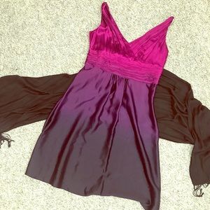 Ann Taylor Purple Silk Ombré Cocktail Dress